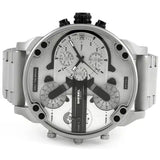 Diesel Mr. Daddy Chronograph Silver Dial Silver Steel Strap Watch For Men - DZ7421 Authentic Buy Shop Now