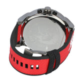 Diesel Mr Daddy 2.0 Chronograph Grey Dial Red Rubber Strap Watch For Men - DZ7423 Authentic Buy Shop Now