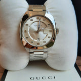 Gucci GG2570 Silver Dial Silver Steel Strap Watch For Men - YA142308 Authentic Buy Shop Now