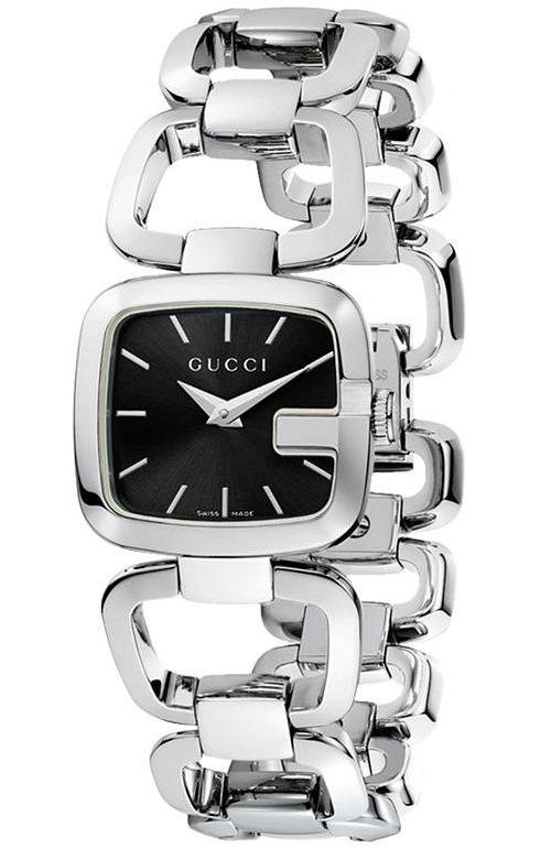 Gucci G Gucci Black Dial Silver Steel Strap Watch For Women - YA125510 Authentic Buy Shop Now