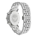Emporio Armani Chronograph Black Dial Silver Steel Strap Watch For Men - AR0389 Authentic Buy Shop Now