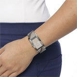Burberry Nova Check Silver Dial Two Tone Leather Strap Watch For Women - BU9404 Authentic Buy Shop Now