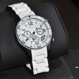 Marc Jacobs Rock Chronograph White Dial White Silicone Strap Watch for Women - MBM2574 Authentic Buy Shop Now