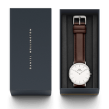 Daniel Wellington Classic Bristol White Dial Brown Leather Strap Watch For Women - DW00100056 Authentic Buy Shop Now