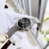 Tissot PR 100 Chronograph Black Dial Silver Mesh Bracelet Watch For Men - T101.417.11.051.01 Authentic Buy Shop Now