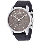 Calvin Klein City Chronograph Black Dial Black Leather Strap Watch for Men - K2G271C3 Authentic Buy Shop Now