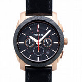 Fossil Machine Chronograph Black Dial Black Leather Strap Watch for Men - FS5120 Authentic Buy Shop Now