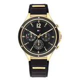 Tommy Hilfiger Eve Chronograph Quartz Black Dial Black Silicone Strap Watch For Women - 1782282 Authentic Buy Shop Now