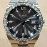 Bulova Crystal Collection Brown Dial Silver Steel Strap Watch for Men - 96B221 Authentic Buy Shop Now