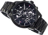Tommy Hilfiger Henry Chronograph Black Dial Black Steel Strap Watch For Men - 1710478 Authentic Buy Shop Now