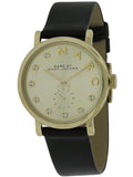 Marc Jacobs Baker Gold Dial Black Leather Strap Watch for Women - MBM1399 Authentic Buy Shop Now