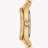 Michael Kors Lexington Three Hand Blue Dial Gold Steel Strap Watch for Women - MK4813 Authentic Buy Shop Now