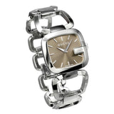 Gucci G Brown Square Brown Dial Silver Steel Strap Watch For Women - YA125402 Authentic Buy Shop Now