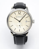 Burberry The Classic Horseferry Beige Dial Black Leather Strap Watch for Men - BU10000 Authentic Buy Shop Now