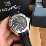 Tag Heuer Aquaracer Caliber 5 Automatic Black Dial Black Rubber Strap Watch for Men - WAY2113.FT8021 Authentic Buy Shop Now