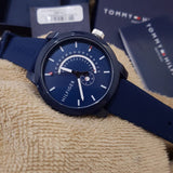 Tommy Hilfiger Denim Quartz Blue Dial Blue Rubber Strap Watch for Men - 1791482 Authentic Buy Shop Now
