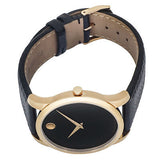 Movado Museum Classic Black Dial Black Leather Strap Watch For Men - 607060 Authentic Buy Shop Now