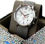 Fossil Neutra Chronograph White Dial Silver Mesh Bracelet Watch for Men - FS5382 Authentic Buy Shop Now