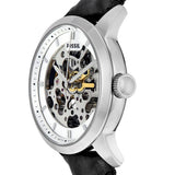 Fossil Townsman Automatic Skeleton White Dial Black Leather Strap Watch for Men - ME3085 Authentic Buy Shop Now
