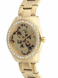 Guess G Twist Diamonds Gold Dial Gold Steel Strap Watch For Women - W1201L2 Authentic Buy Shop Now