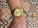 Michael Kors Mini Runway Slim Gold Dial Gold Steel Strap Watch for Women - MK3512 Authentic Buy Shop Now