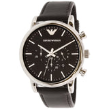 Emporio Armani Luigi Chronograph Black Dial Black Leather Watch For Men - AR1828 Authentic Buy Shop Now