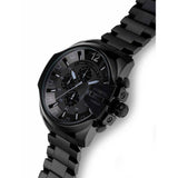 Diesel Mega Chief Chronograph Black Dial Black Steel Strap Watch For Men - DZ4355 Authentic Buy Shop Now