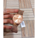 Guess Chiffon Rose Gold Dial Mesh Bracelet Watch For Women - W1083L3 Authentic Buy Shop Now