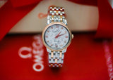 Omega De Ville Prestige Quartz Diamonds Silver Dial Two Tone Steel Strap Watch for Women - 424.25.27.60.52.001 Authentic Buy Shop Now