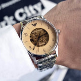 Emporio Armani Meccanico Multicolor Dial Silver Steel Strap Watch For Men - AR1922 Authentic Buy Shop Now
