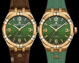 Maurice Lacroix Aikon Automatic Green Dial Brown Leather Strap Watch For Men - AI6008-BRZ0B-630-M Authentic Buy Shop Now