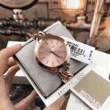 Michael Kors Slim Runway Rose Gold Dial Rose Gold Steel Strap Watch for Women - MK3223 Authentic Buy Shop Now