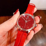 Swarovski Crystalline Hours Red Crystal Dial Red Leather Strap Watch for Women - 5295380 Authentic Buy Shop Now