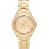 Michael Kors Slim Runway Gold Dial Gold Steel Strap Watch for Women - MK3477 Authentic Buy Shop Now