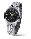 Tissot PRC 200 Chronograph Black Dial Silver Steel Strap Watch For Men - T114.417.11.057.00 Authentic Buy Shop Now