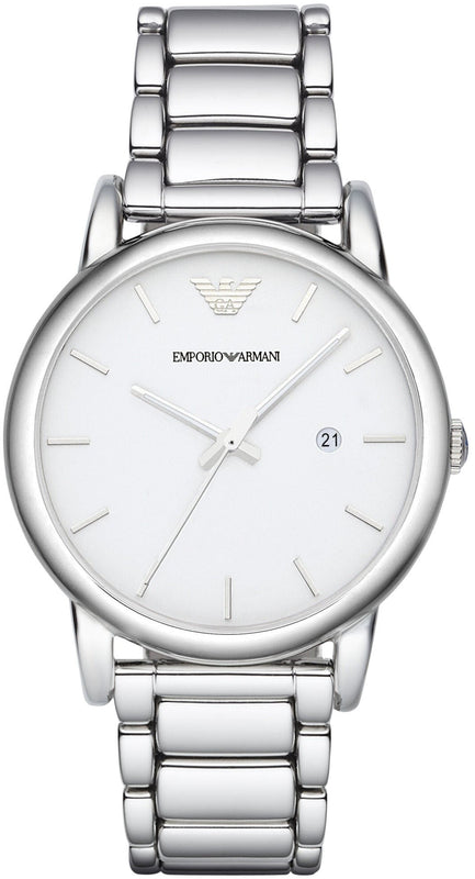 Emporio Armani Classic Luigi Quartz Silver Dial Silver Steel Strap Watch For Men - AR1854 Authentic Buy Shop Now