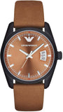 Emporio Armani Sportivo Analog Brown Dial Brown Leather Strap Watch For Men - AR6080 Authentic Buy Shop Now