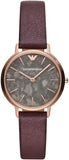 Emporio Armani Quartz Grey Dial Brown Leather Strap Watch For Women - AR11172 Authentic Buy Shop Now