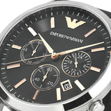 Emporio Armani Giovanni Analog Black Dial Black Leather Strap Watch For Men - AR11431 Authentic Buy Shop Now