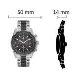 Guess Octane Chronograph Black Dial Two Tone Steel Strap Watch for Men - W1046G1 Authentic Buy Shop Now