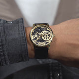 Guess Gadget Gold Dial Black Leather Strap Watch for Men - GW0570G1 Authentic Buy Shop Now