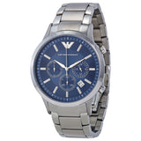 Emporio Armani Sportivo Chronograph Blue Dial Silver Steel Strap Watch For Men - AR5860 Authentic Buy Shop Now