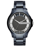 Armani Exchange Hampton Skeleton Grey Dial Blue Steel Strap Watch For Men - AX2401 Authentic Buy Shop Now
