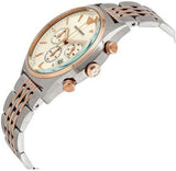 Emporio Armani Zeta Chronograph Quartz White Dial Two Tone Steel Strap Watch For Men - AR1998 Authentic Buy Shop Now