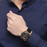 Guess Force Analog Black Dial Black Leather Strap Watch For Men - W0674G6 Authentic Buy Shop Now