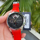 Tommy Hilfiger Decker Quartz Black Dial Red Rubber Strap Watch for Men - 1791351 Authentic Buy Shop Now