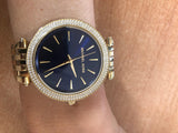 Michael Kors Darci Blue Dial Gold Steel Strap Watch for Women - MK3406 Authentic Buy Shop Now