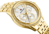 Tommy Hilfiger Ari Multifunction Diamonds Silver Dial Gold Steel Strap Watch for Women - 1781977 Authentic Buy Shop Now