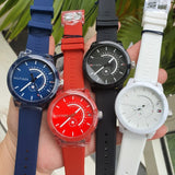 Tommy Hilfiger Denim Quartz Red Dial Red Rubber Strap Watch for Men - 1791480 Authentic Buy Shop Now