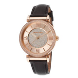 Michael Kors Catlin Rose Gold Crystal Dial Black Leather Strap Watch for Women - MK2376 Authentic Buy Shop Now